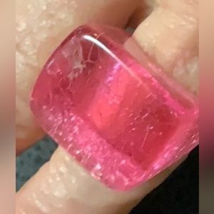 Pink acrylic dome ring